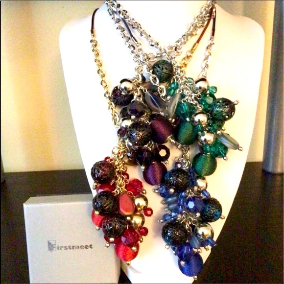 NWfT. Firstmeet. Purple Silver Long Necklace. - Picture 5 of 7